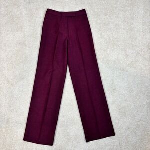 Mandee Vintage Burgundy High Waisted Straight Leg Trousers Size 3/4 Made‎ in USA